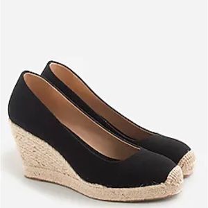 J Crew Seville espadrille wedges in canvas